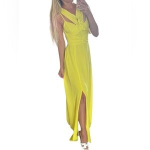 Chic Yellow Sleeveless Maxi Dress